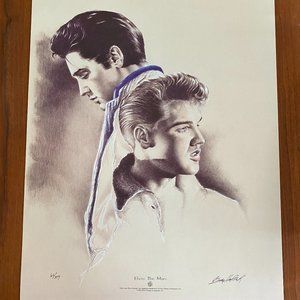 Betty Harper Signed and Numbered Elvis The Man Lithograph